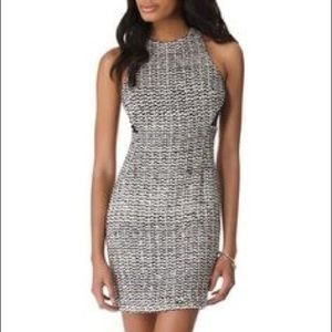 Charlotte Ronson Tweed Dress with Sheer Paneling